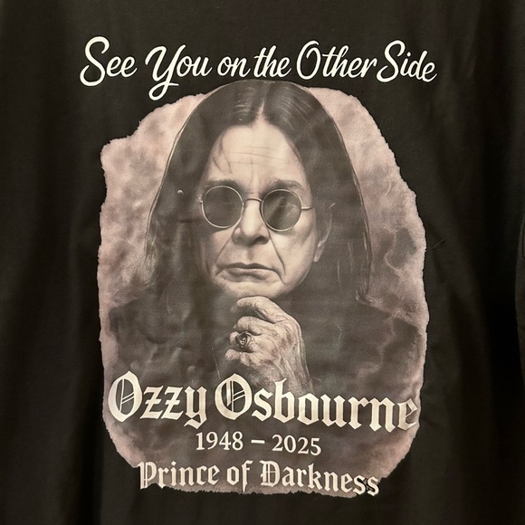 Men’s OZZY Black Short Sleeve T-Shirt - Size L - NEW - Picture 3 of 3